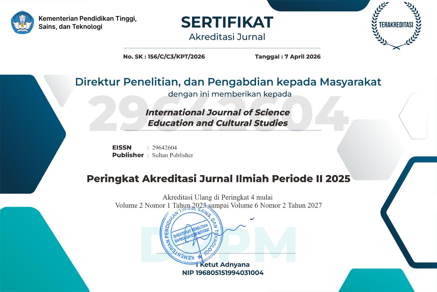 IJSECS Accreditation Certificate